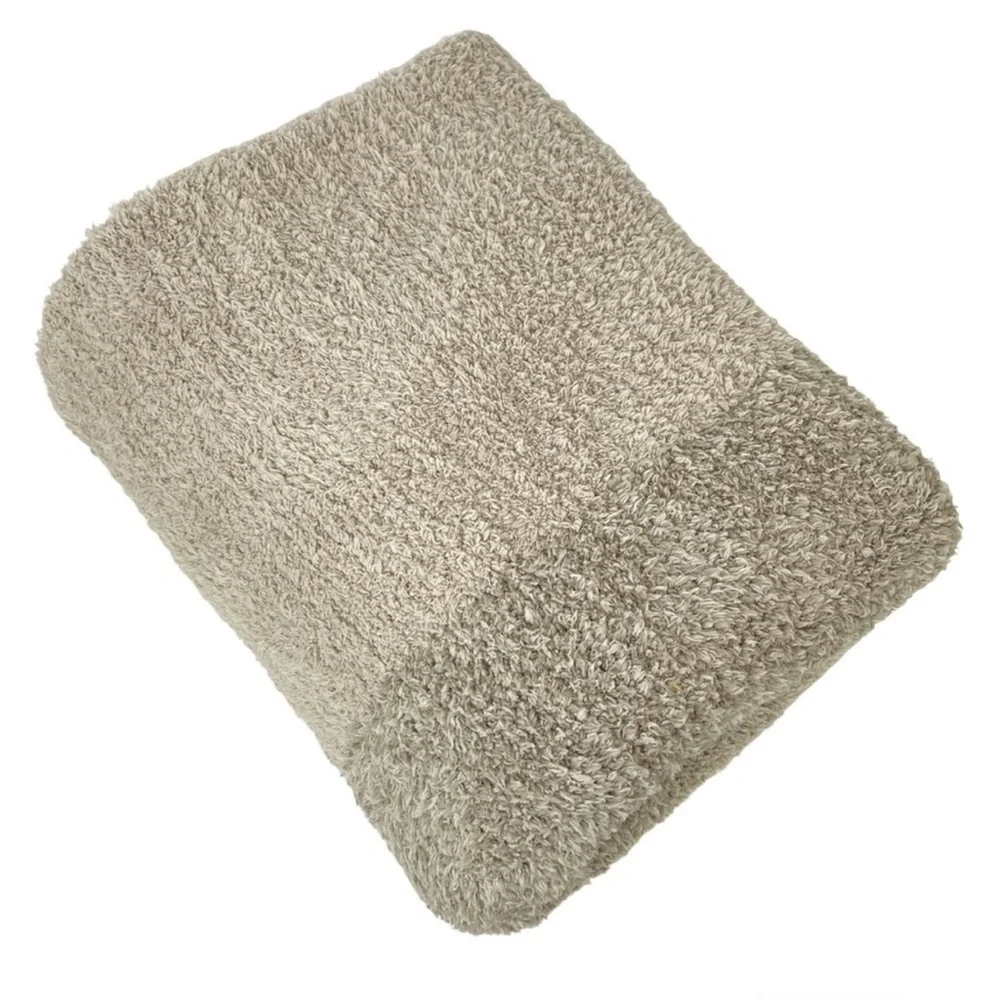 BAREFOOT DREAMS Luxe Heathered Stripe Throw Blanket NEW Tan CozyChic